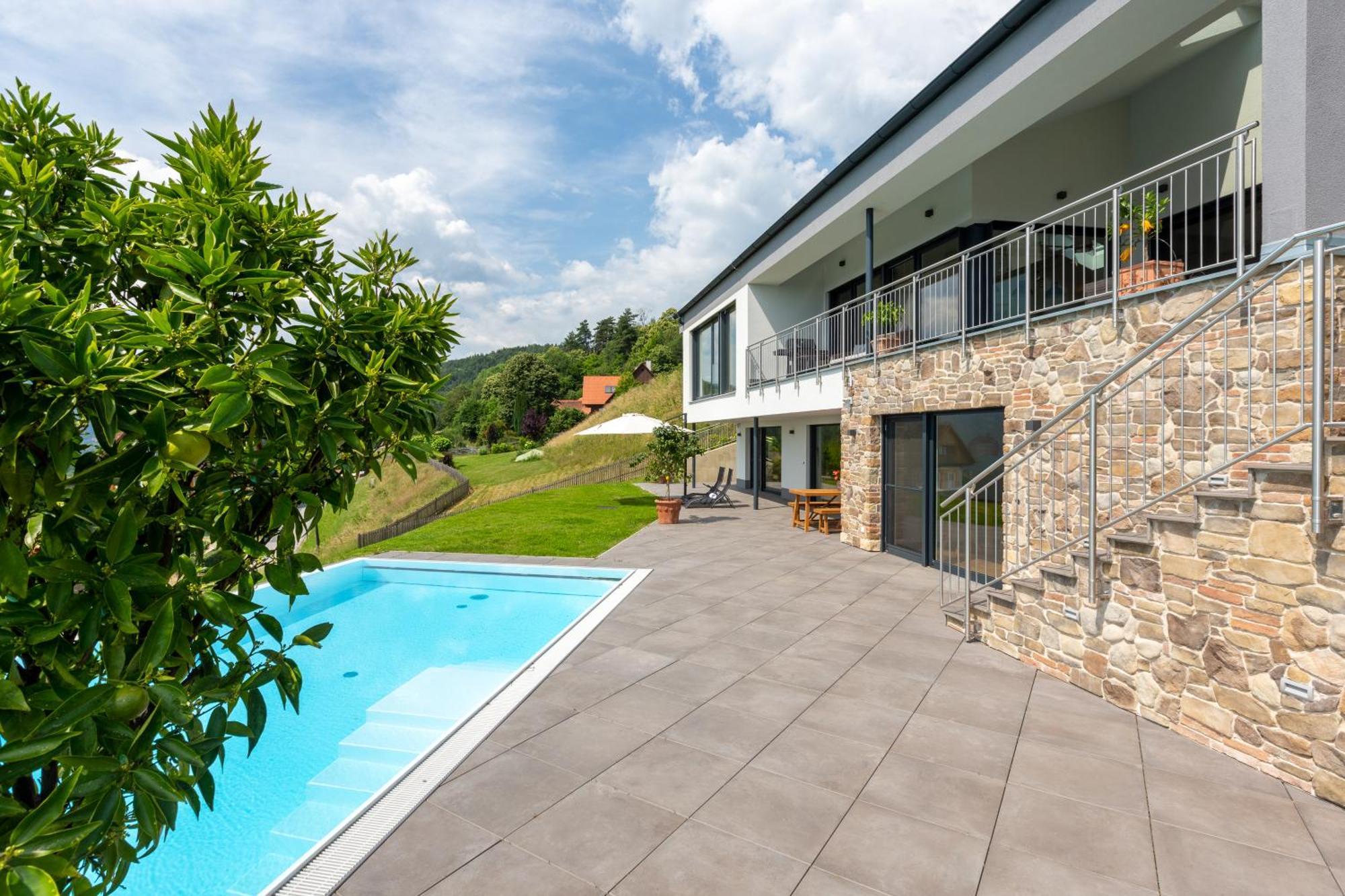 Greim15 --- Ganzes Ferienhaus Mit Fernsicht, Pool, Wellness Deutschlandsberg Extérieur photo